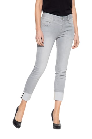 Amor, Truth & Trust Damen 7/8 Jeans mit legerem Beinaufschlag Zoe hellgrau