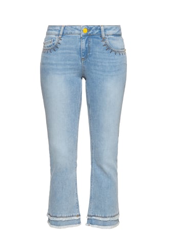 Amor, Truth & Trust Damen Cropped Flare Jeans Brenda hellblau
