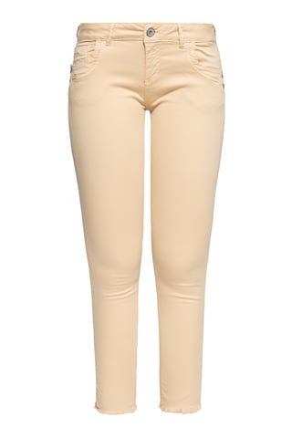 Amor, Truth & Trust Damen ATT JEANS Slim Fit Hose mit offenen Kanten Leoni Sand