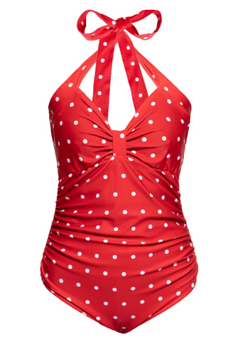 Queen Kerosin Damen Swimsuit Dotted rot