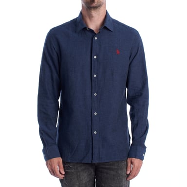 Men's Long Sleeve Cotton and Linen Shirt US41104030