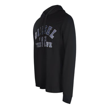 Diesel Only The Brave Logo Black Hooded T-Shirt