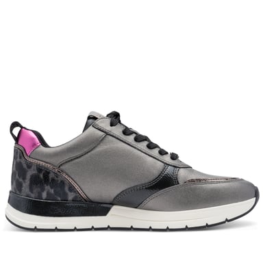 Tamaris Dames Pewter Zilver Roze Fashion Veterschoenen met Rits