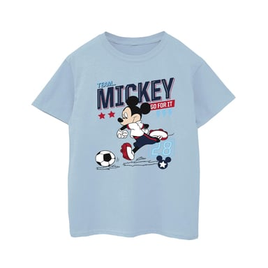 Disney Boys Mickey Mouse Team Mickey Football T-Shirt (Baby Blue)