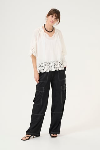 Blouse with short sleeve Relaxed fit Spring Gardenia