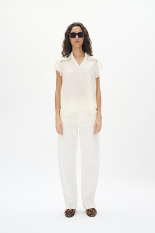 Blouse met korte mouwen Whisper White