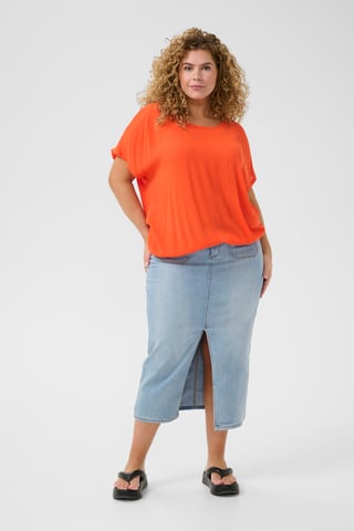 Blouse with short sleeve Loose fit Grenadine