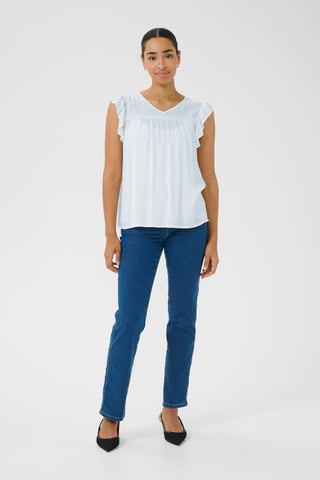 Blouse with short sleeve Regular fit Chalk