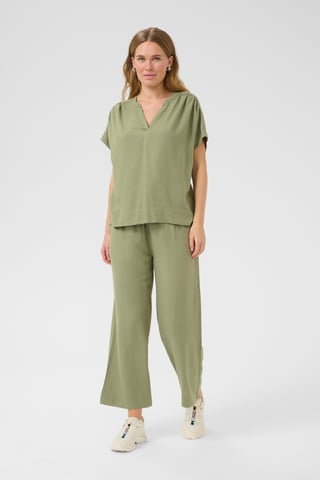 Blouse with short sleeve Loose fit Oil Green
