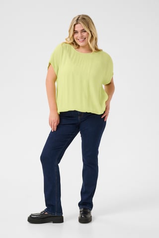 Blouse with short sleeve Loose fit Lettuce Green