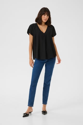 Blouse with short sleeve Regular fit Black Deep CC