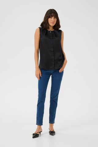 Sleeveless blouse Regular fit Black Deep