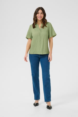 Blouse with short sleeve Regular fit Oil Green