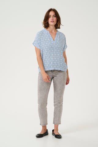 Blouse with short sleeve Regular fit Blue/Moonstruck Print