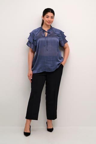 Blouse with short sleeve Regular fit Blue Indigo