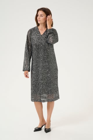 Jersey dress A-shape Silver Sequin