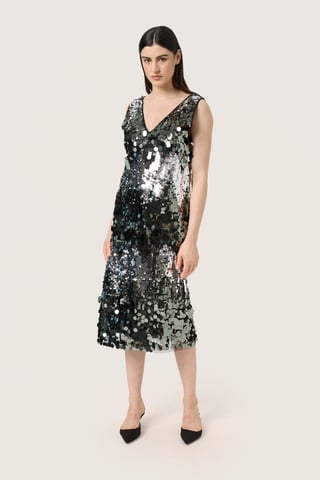 Jersey jurk Straight fit Silver Zig Zag silver