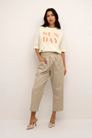 T-shirt Oversize fit Turtledove offwhite