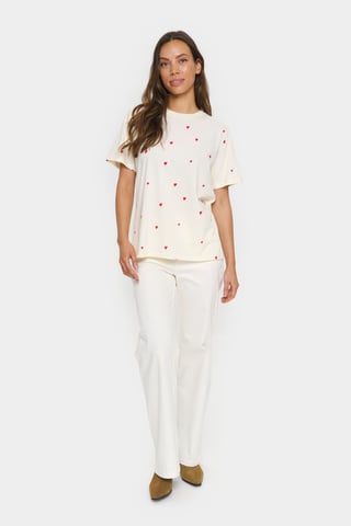T-shirt Loose fit Ice Flame Hearts white red
