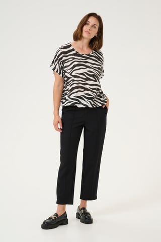 Sleeveless blouse Loose fit Black/Chalk Animal Print