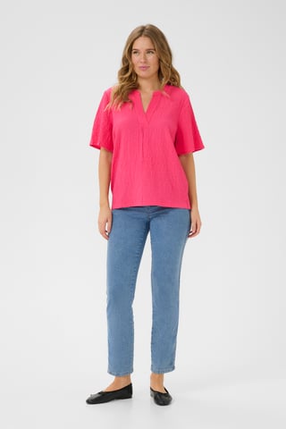Blouse met korte mouwen Regular fit Raspberry pink