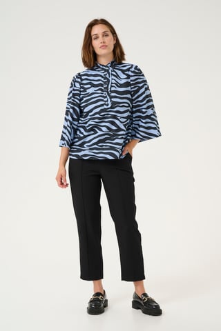 Blouse with short sleeve Regular fit Blue / Black graphic