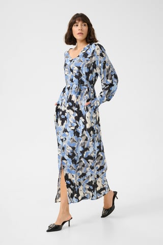 Dress Loose fit Black/Blue Graphic Strokes