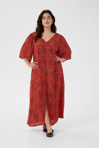 Dress A-shape Grenadine Graphic Animal