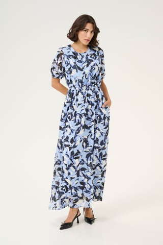 Dress Regular fit Blue Flower Print