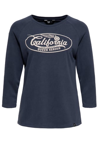 Queen Kerosin Damen Langarmshirt California navy