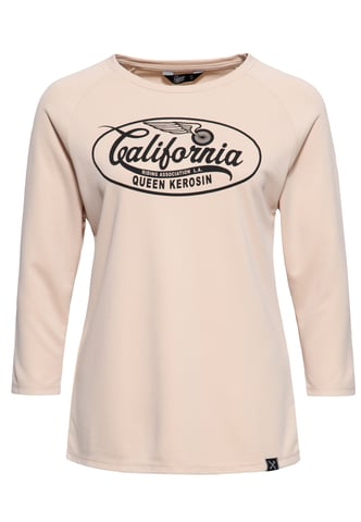 Queen Kerosin Damen Langarmshirt California ecru