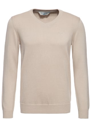 Way of Glory Herren WAY OF GLORY Herren Pullover mit V-Ausschnitt ecru