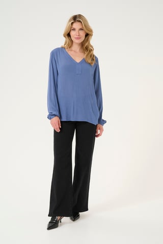 Blouse with long sleeve Regular fit Blue Indigo