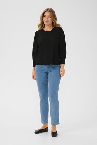 Blouse with long sleeve Regular fit Black Deep