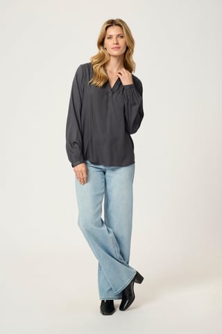Blouse with long sleeve Regular fit Black Oyster