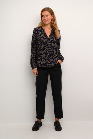 Blouse with long sleeve Regular fit Brindle/Midnight Doodle Print