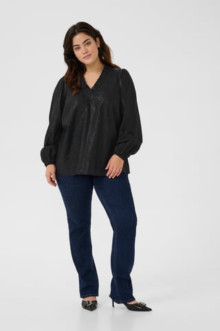 Blouse with long sleeve Regular fit Black Deep