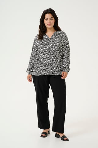 Blouse with long sleeve Regular fit Black/Moonstruck Retro Print