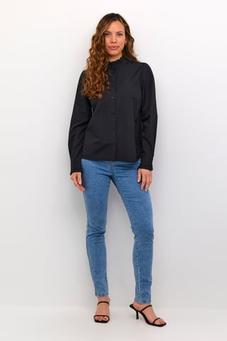 Blouse met lange mouwen Regular fit Black