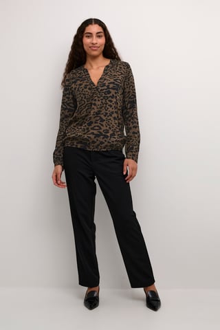 Blouse met lange mouwen Regular fit Major Brown/Black Leopard
