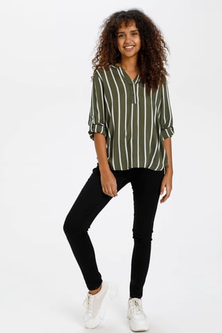 Blouse met lange mouwen Regular fit Grape Leaf/Chalk white green