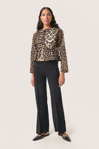 Blouse with long sleeve Feminine Silhouette Leopard Pattern