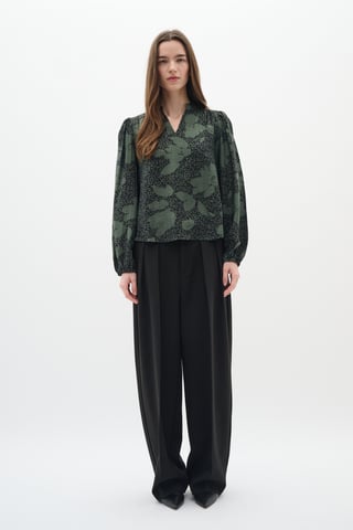 Blouse met lange mouwen Relaxed fit GraphicFlower Black/AgaveGreen floral