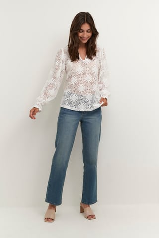 Blouse with long sleeve Relaxed fit Spring Gardenia