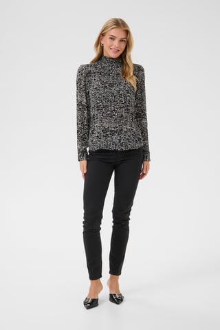 Blouse met lange mouwen Regular fit Black/Turtledove Graphic Dot black white
