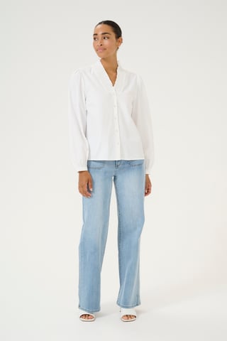 Blouse with long sleeve Regular fit Chalk