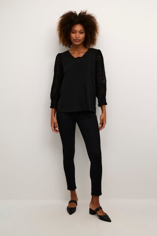 Blouse met lange mouwen Relaxed fit Blac
