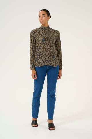 Blouse met lange mouwen Regular fit Major Brown/Black Leopard