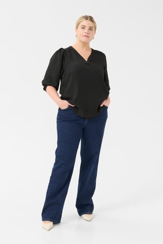 Blouse met lange mouwen Regular fit Black