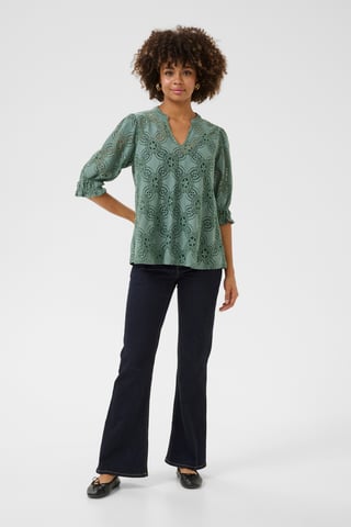 Blouse with long sleeve Relaxed fit Green Milieu